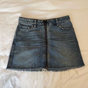 Free People Zipper Denim Mini Skirt Size 2/26
